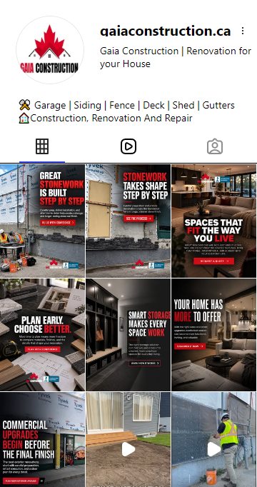 Perfil do Instagram da Gaia Construction