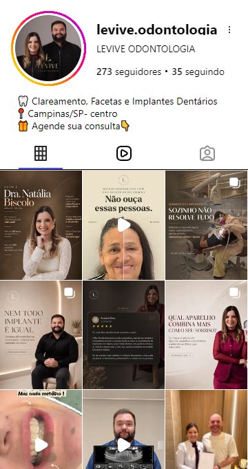 Perfil do Instagram da Levive Odontologia